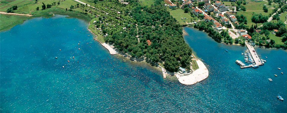 One of Funtana's peninsulas and their own yacht marina.